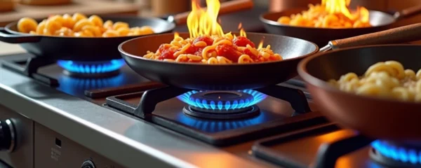 Cucinare con una fiamma libera